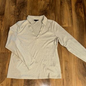 Banana Republic Heather Gray Ribbed Top